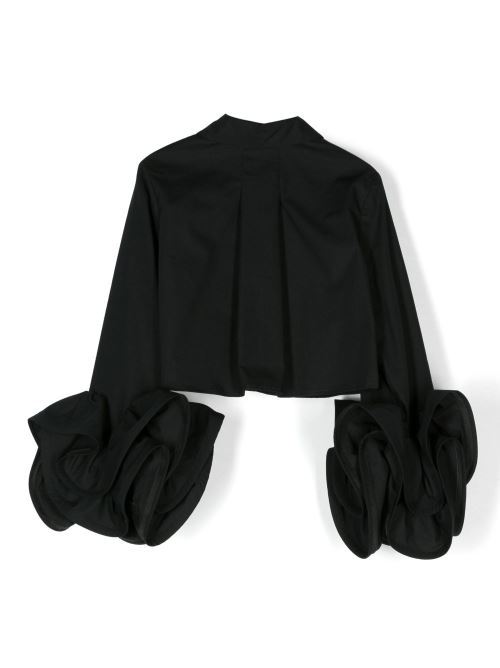 CAMICIA CON MANICHE A VOLANT NERO ELISABETTA FRANCHI La Mia Bambina | EFCA207 0 CA235/N000